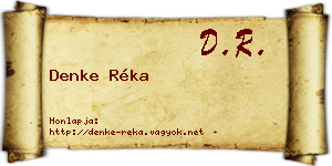Denke Réka névjegykártya